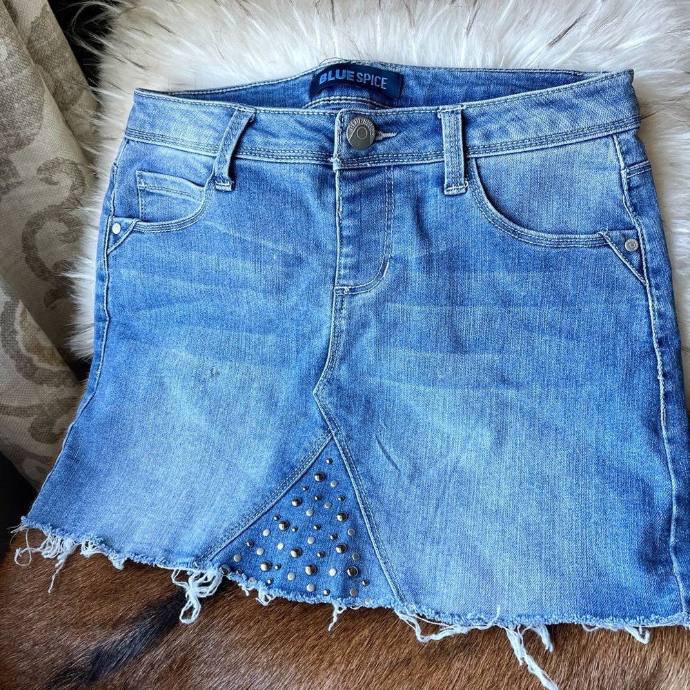 Girls studded denim skirt